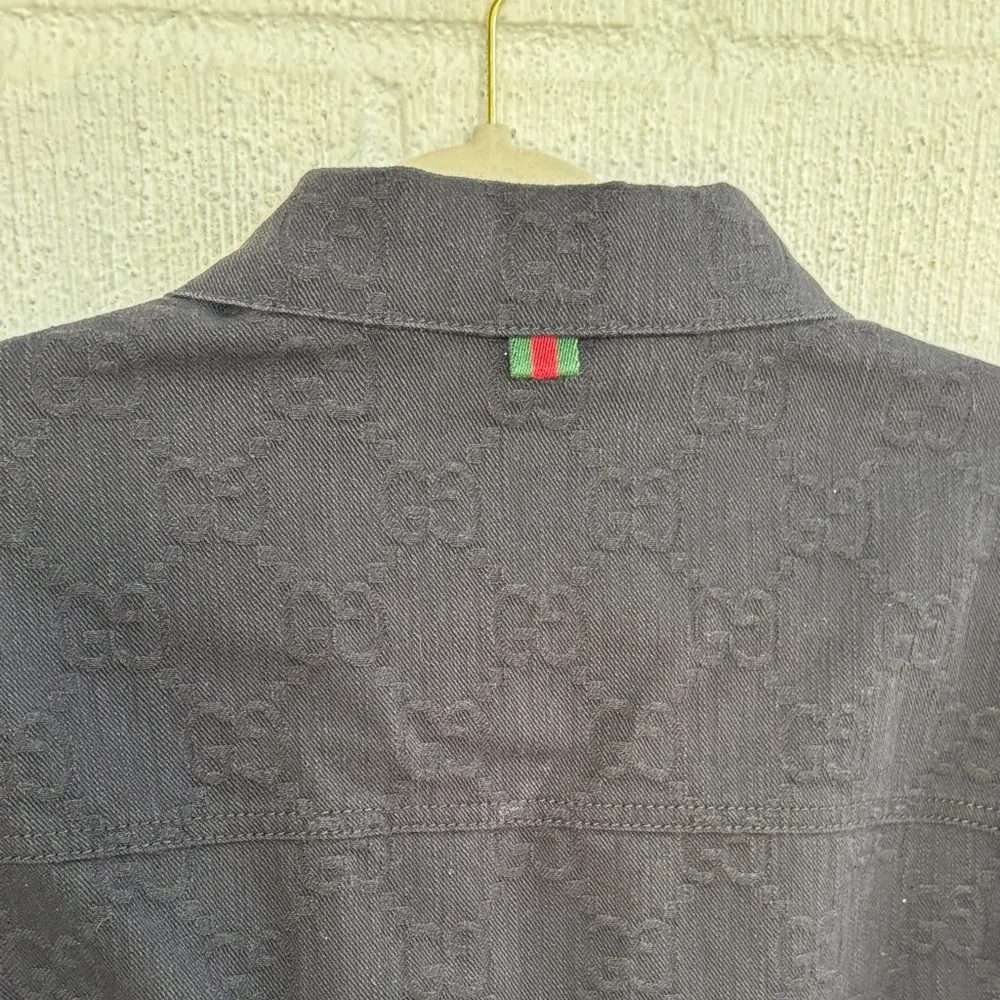 Gucci GG Logo Denim Jacquard jacket sz 54/XXL
